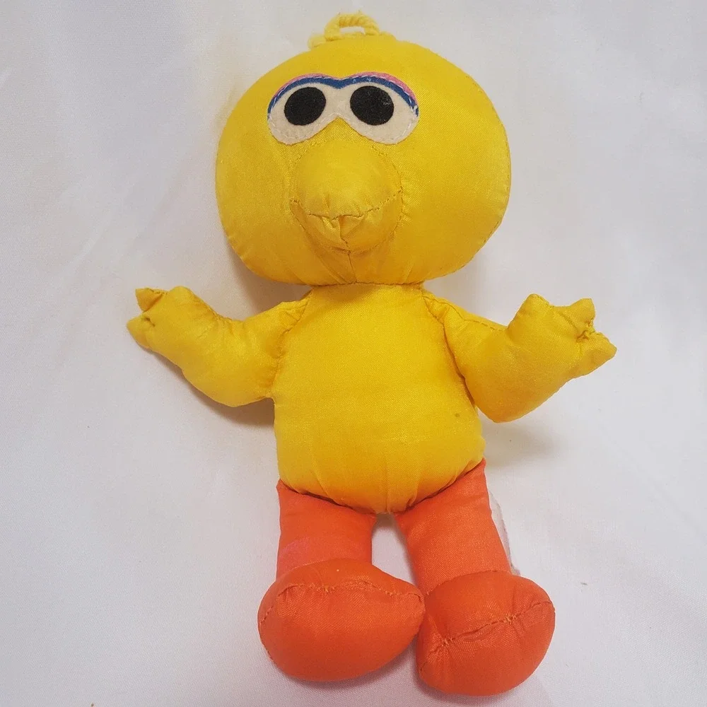 Vintage Sesame Street Big Bird Plush Toy Yellow 7 Inch Muppets Figure Retro